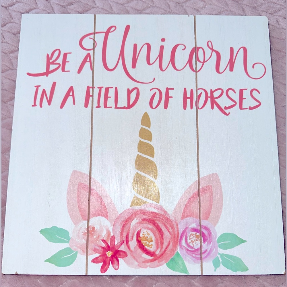 Cute Unicorn Girls Bedroom Decor Sign